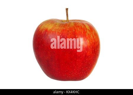 Grosse pomme rouge isolé sur fond blanc Banque D'Images