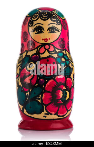 Ou babouchkas Matrioshka dolls sur fond blanc Banque D'Images