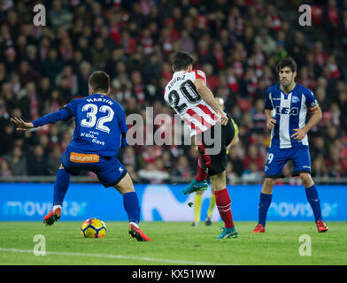 Bilbao, Espagne. 07Th Jan, 2018. (20) Aritz Aduriz Zubeldia au cours de l'espagnol La Liga match de football entre l'Athletic Bilbao et le Club Deportivo Alaves, à San Mames stadium, à Bilbao, dans le nord de l'Espagne, Dimanche, Janvier, 07, 2018. Más Información Gtres Crédit : Comuniación sur ligne, S.L./Alamy Live News Crédit : Gtres más información en ligne Comuniación,S.L./Alamy Live News Banque D'Images