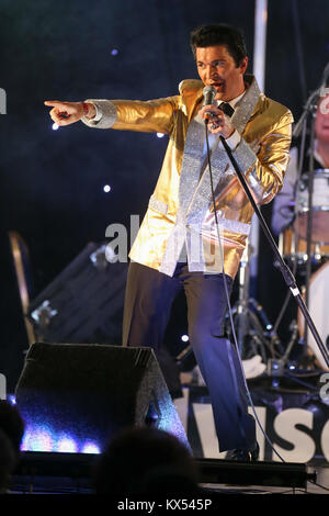 Birmingham, UK. 6 janvier, 2018. Un candidat à la direction d'espoir a la finale du championnat européen d'Elvis à l'hôtel Hilton Hotlel, NEC, Birmingham. Crédit : Peter Lopeman/Alamy Live News Banque D'Images