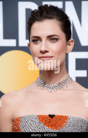 Beverly Hills, CA, USA. Jan 7, 2018. Allison Williams. 75e Assemblée Golden Globe Awards qui a eu lieu au Beverly Hilton. Crédit photo : HFPA/AdMedia Crédit : Hfpa Photographe/AdMedia/ZUMA/Alamy Fil Live News Banque D'Images