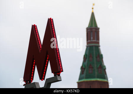 Le symbole M-metro Banque D'Images