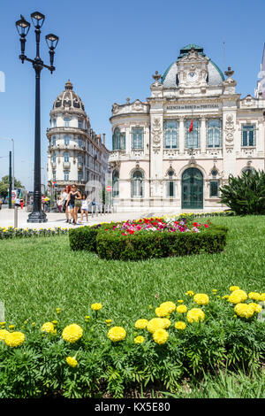 Coimbra Portugal,centre historique,Largo da Portagem,place principale,Banco de Portugal,extérieur,façade,Astoria Hotel,1926,site,Adaes Bermudes,ar Banque D'Images