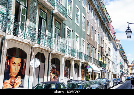 Lisbonne Portugal,Baixa-Chiado,centre historique,Rua dos Sapateiros,Brown's Boutique Hotel,bâtiment,extérieur,balcon,hispanique latino-latino ethnique Banque D'Images