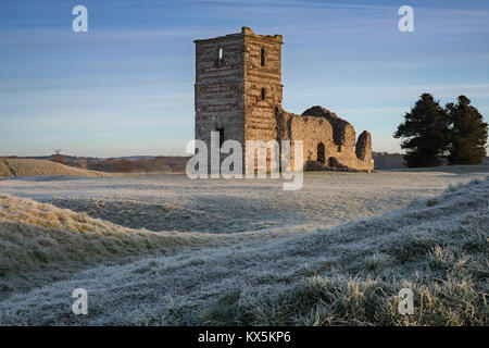 Knowlton Church et terrassements Banque D'Images