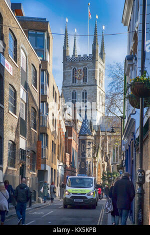 Londres, Angleterre - le 18 décembre 2017 , l'historique de la cathédrale de Southwark à Londres. Banque D'Images