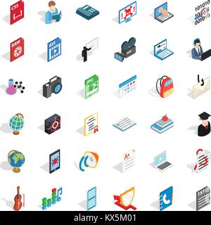Les icônes de l'écran d'ordinateur, définissez le style isométrique Illustration de Vecteur