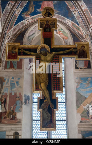 Cycle de fresques La Légende de la Vraie Croix de Piero della Francesca en gothique italien Basilica di San Francesco (Basilique de San Francesco) dans la ville historique Banque D'Images