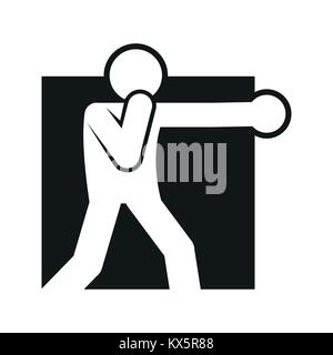 Bloc carré Punch Boxe Figure Sport vecteur symbole Illustration Graphic Design Illustration de Vecteur