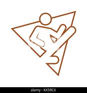 Forme Triangle Flying Kick Karate Sport Contour Symbole Figure Vector Illustration Graphic Design Illustration de Vecteur