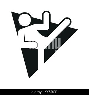 Bloc Triangle Karate Kick Sport Contour Symbole Figure Vector Illustration Graphic Design Illustration de Vecteur