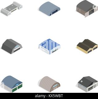 Bâtiment de stockage, les icônes 3D isométrique style Illustration de Vecteur