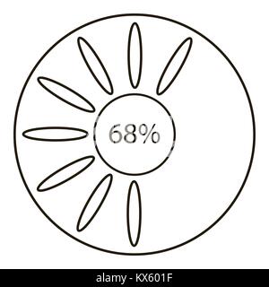 Soixante-huit des infographies, style contour Illustration de Vecteur