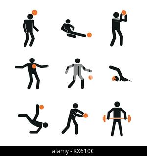 L'activité Sport simple symbole abstrait Vector Illustration Graphic Design Set Illustration de Vecteur