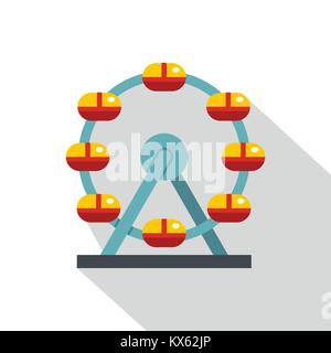 Grande roue de Ferris, le Canada, l'icône de style plat Illustration de Vecteur