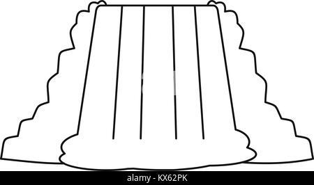 Icône style du contour, cascade Illustration de Vecteur