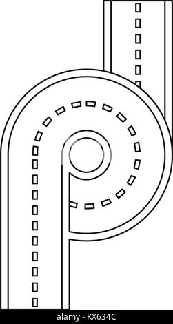 Rond-point road, icône de style contour Illustration de Vecteur