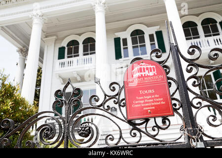 Bellamy Mansion gate close-up, Wilmington, Caroline du Nord. Banque D'Images