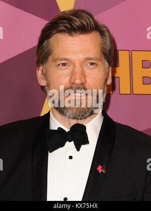 Los Angeles, CA, USA. Jan 7, 2018. Nikolaj Coster-Waldau aux arrivées de HBO's Golden Globe Awards Après-party, vers 55, Los Angeles, CA 7 janvier 2018. Credit : Elizabeth Goodenough/Everett Collection/Alamy Live News Banque D'Images