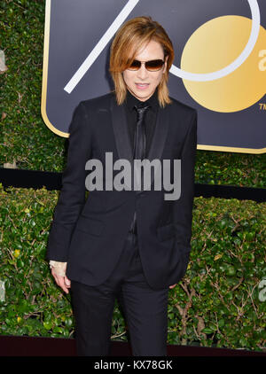 Los Angeles, USA. 07Th Jan, 2018. yoshiki - musicien 202 pose dans la salle de presse au cours de la 75e Assemblée Golden Globe Awards au Beverly Hilton Hotel le 7 janvier 2017 à Beverly Hills, Californie Crédit : Tsuni/USA/Alamy Live News Banque D'Images