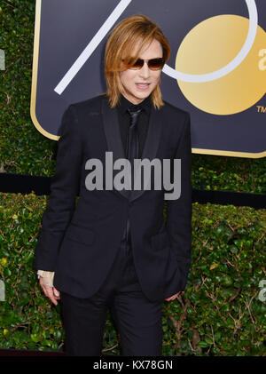 Los Angeles, USA. 07Th Jan, 2018. yoshiki - musicien 203 pose dans la salle de presse au cours de la 75e Assemblée Golden Globe Awards au Beverly Hilton Hotel le 7 janvier 2017 à Beverly Hills, Californie Crédit : Tsuni/USA/Alamy Live News Banque D'Images