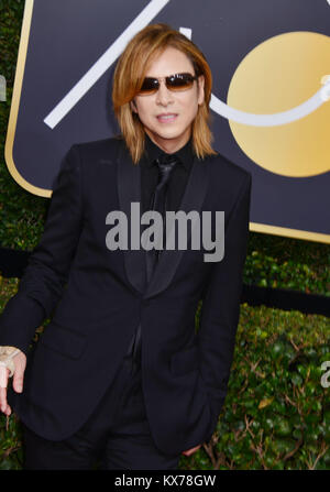 Los Angeles, USA. 07Th Jan, 2018. yoshiki - musicien 204 pose dans la salle de presse au cours de la 75e Assemblée Golden Globe Awards au Beverly Hilton Hotel le 7 janvier 2017 à Beverly Hills, Californie Crédit : Tsuni/USA/Alamy Live News Banque D'Images