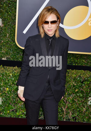 Los Angeles, USA. 07Th Jan, 2018. yoshiki - musicien 205 pose dans la salle de presse au cours de la 75e Assemblée Golden Globe Awards au Beverly Hilton Hotel le 7 janvier 2017 à Beverly Hills, Californie Crédit : Tsuni/USA/Alamy Live News Banque D'Images