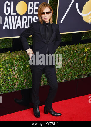 Los Angeles, USA. 07Th Jan, 2018. yoshiki - musicien 206 pose dans la salle de presse au cours de la 75e Assemblée Golden Globe Awards au Beverly Hilton Hotel le 7 janvier 2017 à Beverly Hills, Californie Crédit : Tsuni/USA/Alamy Live News Banque D'Images