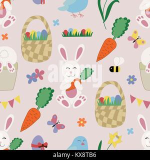 Éléments de Pâques et Icons Set Illustration de Vecteur