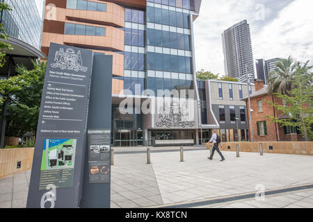 La justice dans la Cité Western Sydney Parramatta comprend le sud-ouest de tribunaux de première instance, tribunal pour enfants, services juridiques,Sydney, Australie Banque D'Images