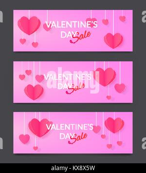 Arrière-plan de la Saint-Valentin. Jour de l'amour vente fond bannières Illustration de Vecteur