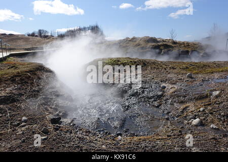 Secret Lagoon Islande Banque D'Images