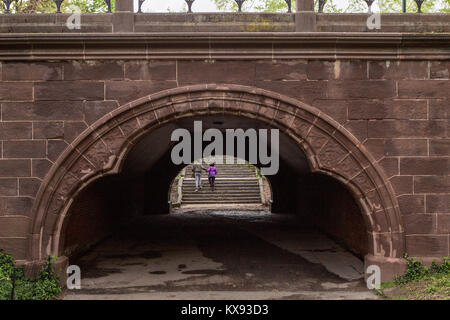 Un pont dans Central Park, NY Banque D'Images