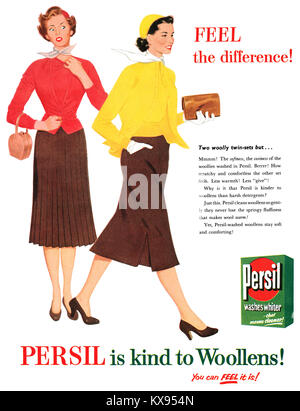 1954 La publicité pour lessive en poudre Persil. Banque D'Images