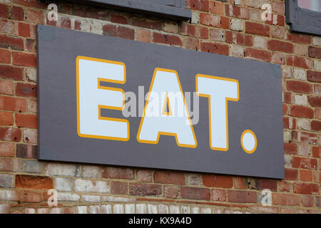 Manger Cafe sign in Chichester, West Sussex, UK. Banque D'Images