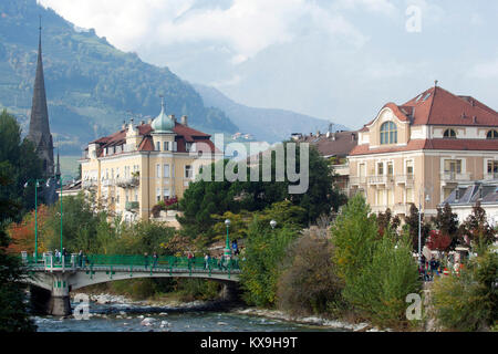 Italien, Südtirol, Meran, Brücke über die Passer, Banque D'Images