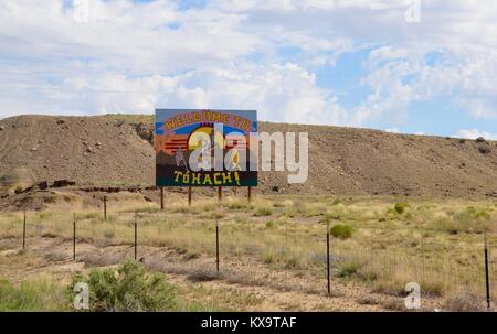 Bienvenue à tohachi réserve indienne navajo nouveau mexique sign Banque D'Images