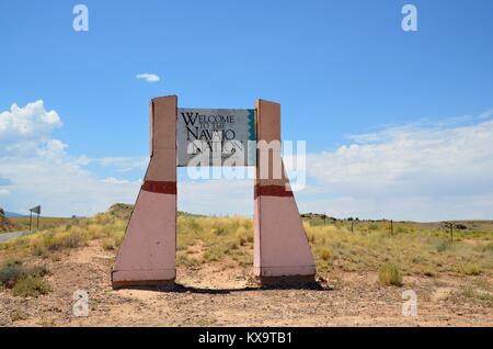 Bienvenue à la nation navajo reservation inscription nouveau mexique USA Banque D'Images