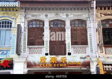 Ancienne architecture Peranakan de Singapour à Chiat Emploi Banque D'Images