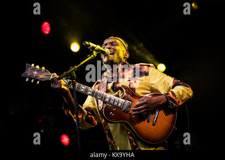 Le légendaire chanteur de reggae, musiciens et compositeur Jimmy Cliff effectue au Danish Music Festival Festival 2014 Skanderborg / Smukfest. Le Danemark, 09/08 2014. Banque D'Images