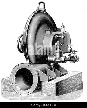 Illustration d'un ventilateur de mine de l'Institut de génie mécanique Humboldt à Kalk, près de Cologne, en Allemagne, l'amélioration numérique reproduction à partir d'un original gravure sur bois ou de l'illustration à partir de l'année 1880 Banque D'Images