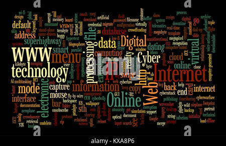 Mots clés liés à l'internet et web conçu en différentes tailles et orientations Banque D'Images