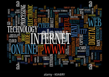 Mots clés liés à l'internet et web conçu en différentes tailles et orientations Banque D'Images