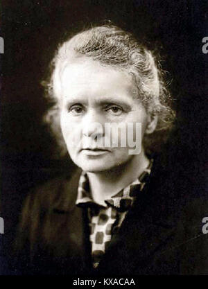 Marie Curie, Marie Skłodowska Curie (1867 – 1934) physicien et chimiste polonais et naturalisé français, qui a mené des recherches pionnières sur la radioactivité. Elle a été la première femme à remporter un prix Nobel, Banque D'Images