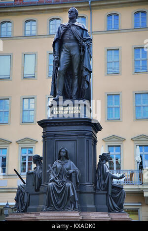 Monument de Friedrich August roi de Saxe à Neumarkt à Dresde, Allemagne Banque D'Images