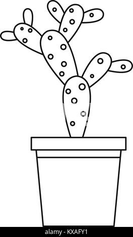 Opuntia microdasys, icône de style contour Illustration de Vecteur