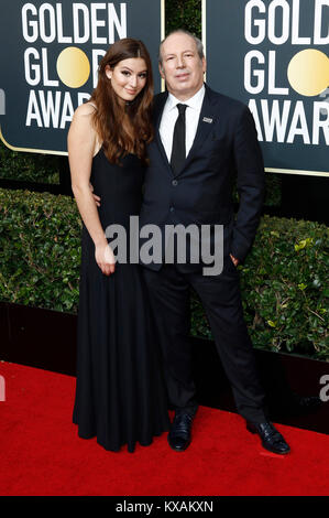 Hans Zimmer et son épouse Suzanne assister à la 75e Assemblée Golden Globe Awards tenue à l'hôtel Beverly Hilton le 7 janvier 2018 à Beverly Hills, Californie. Banque D'Images