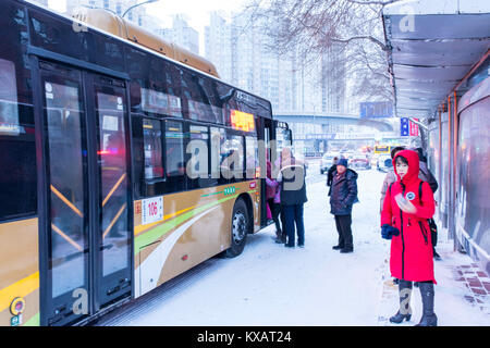 Harbin, Harbin, Chine. Jan 9, 2018. Harbin, Chine 9ème Janvier 2018 :(usage éditorial uniquement. Chine).La saison la plus froide à Harbin, au nord-est de la province de la Chine, le 9 janvier 2018. Crédit : SIPA Asie/ZUMA/Alamy Fil Live News Banque D'Images