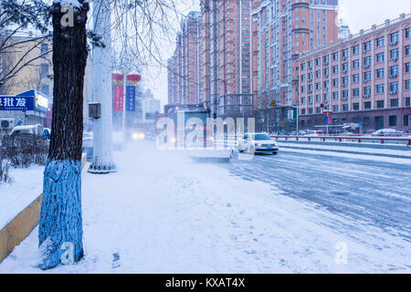 Harbin, Harbin, Chine. Jan 9, 2018. Harbin, Chine 9ème Janvier 2018 :(usage éditorial uniquement. Chine).La saison la plus froide à Harbin, au nord-est de la province de la Chine, le 9 janvier 2018. Crédit : SIPA Asie/ZUMA/Alamy Fil Live News Banque D'Images