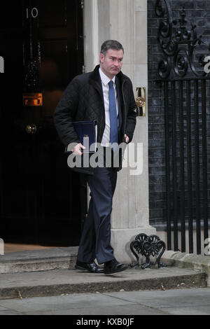 Londres, Royaume-Uni. Jan 9, 2018. David Gauke MP Lord chancelier et secrétaire d'Etat à la Justice participe à une réunion du cabinet au 10 Downing Street, Londres. Credit : RM Press/Alamy Live News Banque D'Images